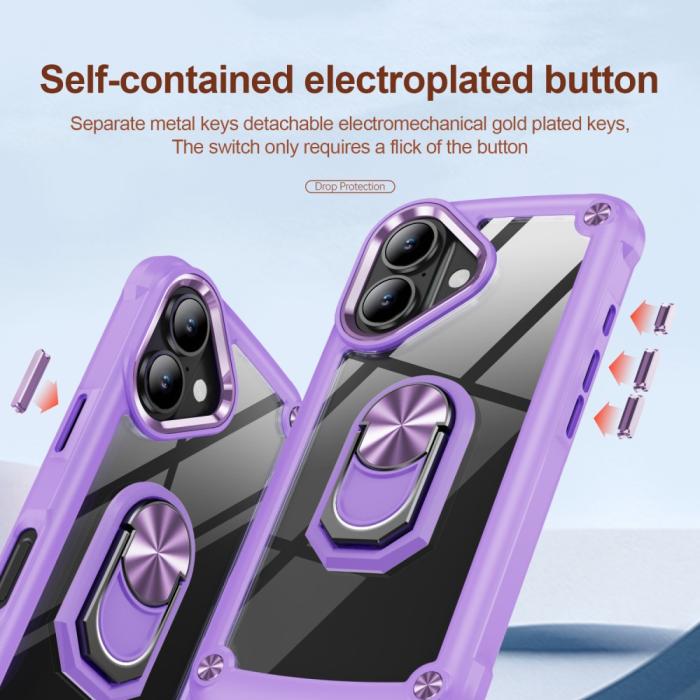 Bild 6,  iPhone 16 Plus Skal Shockproof Ring Hybrid Lila - Teknikhallen.se