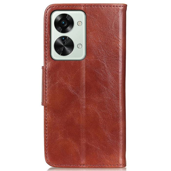 Bild 6,  OnePlus Nord 2T 5G Fodral Split Läder Brun - Teknikhallen.se