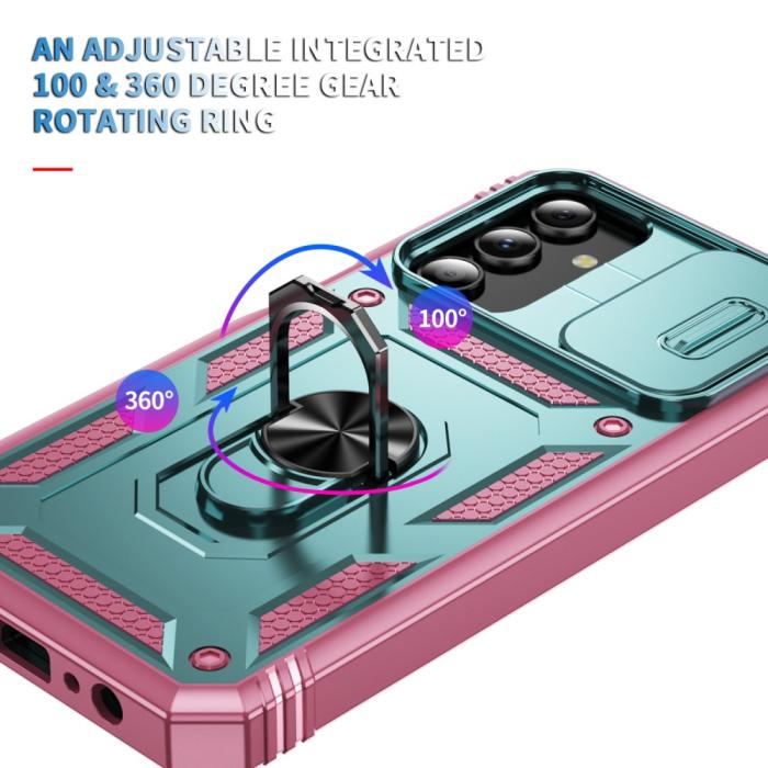 Bild 5,  Galaxy S24 Plus Skal CamShield Ring Hybrid Armor Grå/Grön/Rosa - Teknikhallen.se