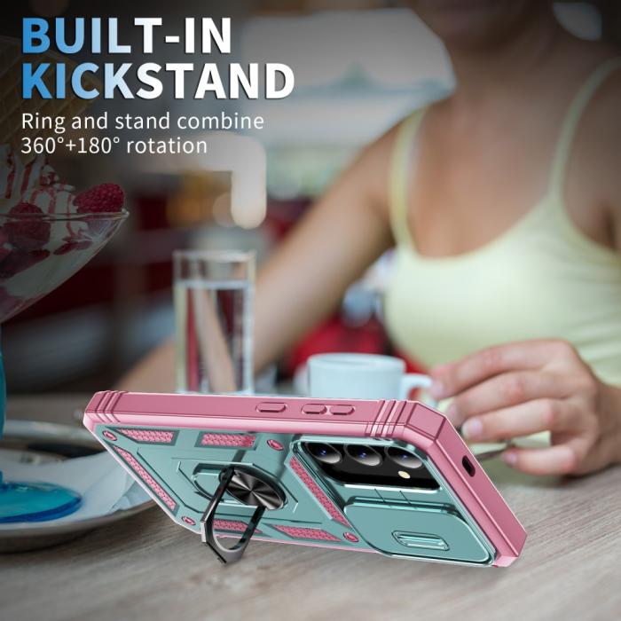 Bild 6,  Galaxy S24 Plus Skal CamShield Ring Hybrid Armor Grå/Grön/Rosa - Teknikhallen.se