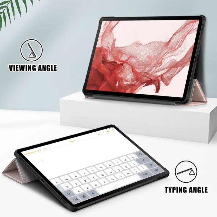 Bild 2,  Samsung Galaxy Tab S9 Plus Fodral Läder Roséguld - Teknikhallen.se
