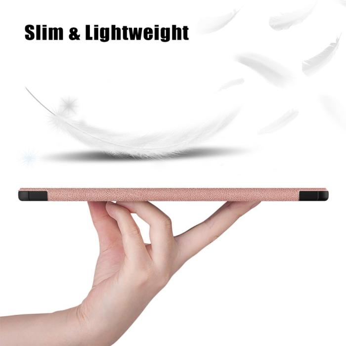 Bild 4,  Samsung Galaxy Tab S9 Plus Fodral Läder Roséguld - Teknikhallen.se
