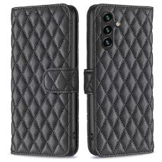  Samsung Galaxy A55 5G Fodral Diamond L&auml;der Svart - Teknikhallen.se
