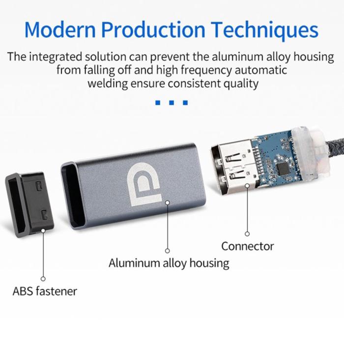 Bild 5,  USB-C till DisplayPort DP Hona Adapter 4K 60Hz Grå - Teknikhallen.se