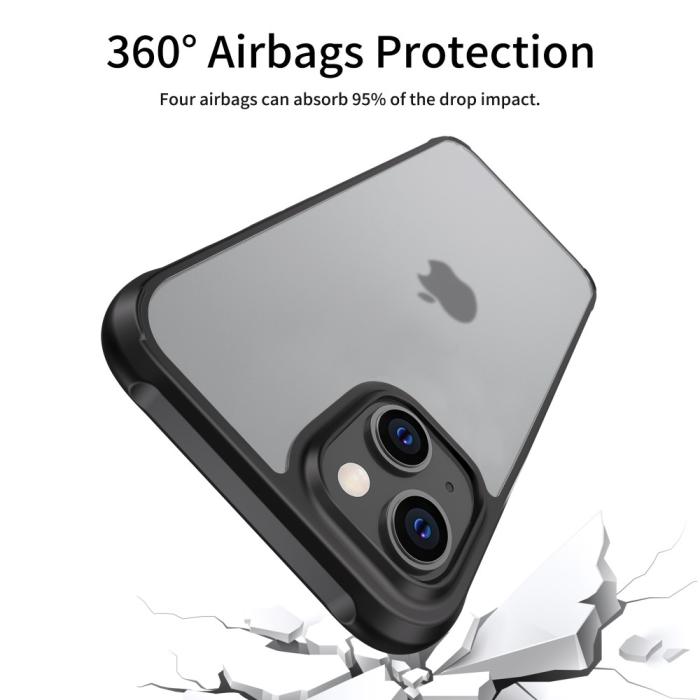 Bild 3, LEEU DESIGN LEEU DESIGN iPhone 14 Skal AirBag Hybrid Matt Svart - Teknikhallen.se