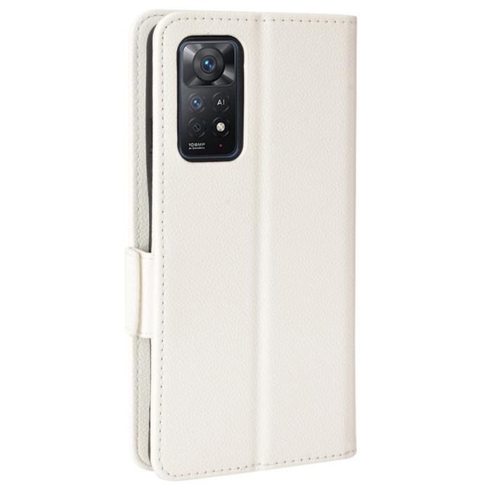 Bild 3,  Xiaomi Redmi Note 11 Pro 5G Fodral Litchi Textur Vit - Teknikhallen.se