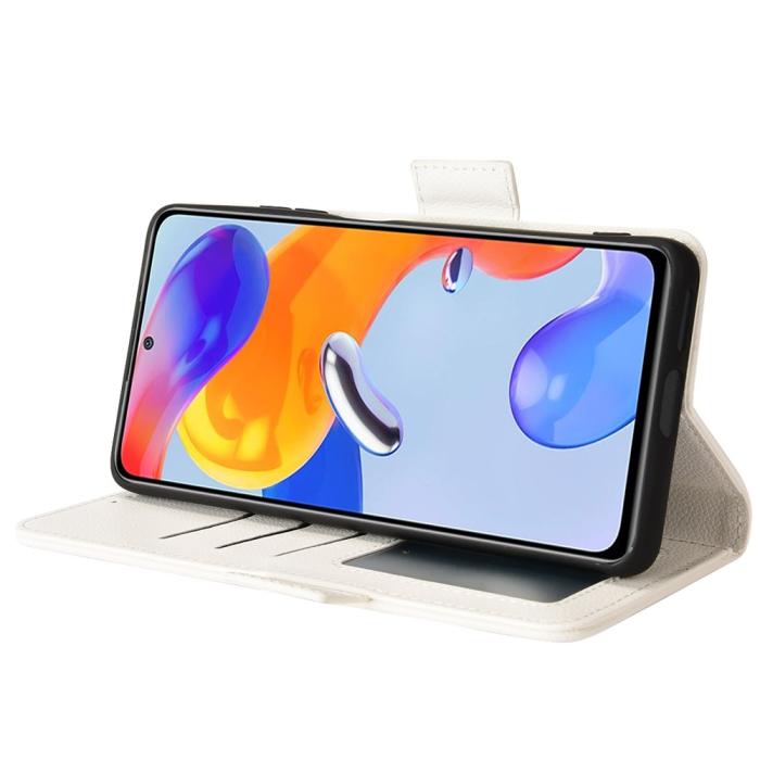 Bild 5,  Xiaomi Redmi Note 11 Pro 5G Fodral Litchi Textur Vit - Teknikhallen.se