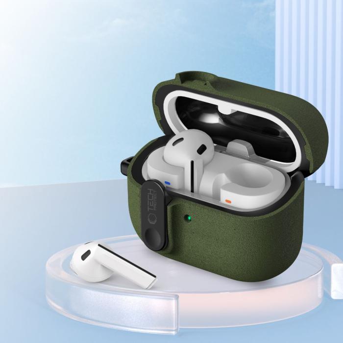 Bild 6, Tech-Protect Tech-Protect Galaxy Buds 3/3 Pro/3 FE Skal Slim Hook Olive Green - Teknikhallen.se
