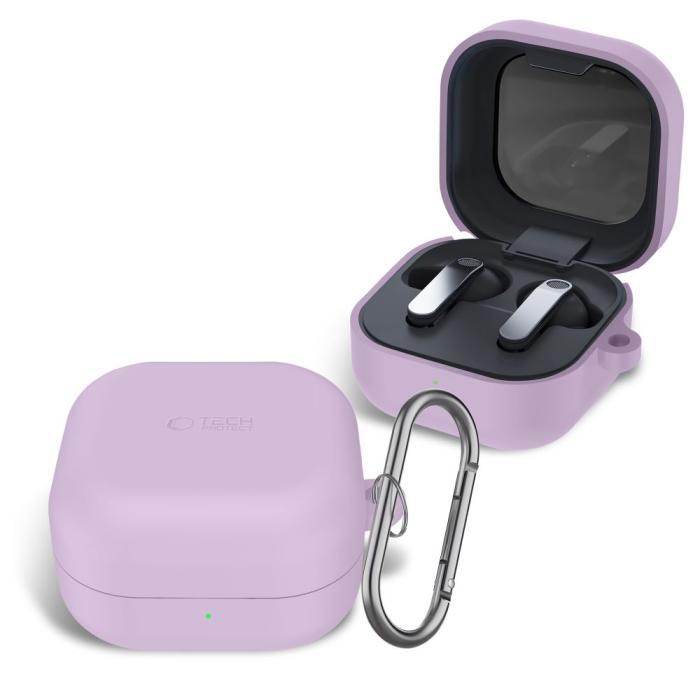 Bild 4, Tech-Protect Tech-Protect Galaxy Buds 4 / 4 Pro Skal Silikon Hook Lavender - Teknikhallen.se