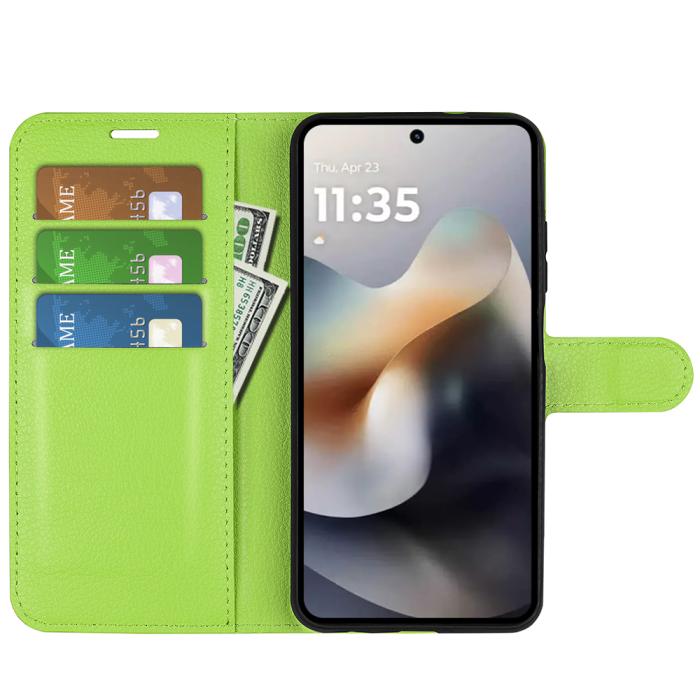 Bild 5,  Motorola Moto G56 5G Fodral Litchi Läder Grön - Teknikhallen.se