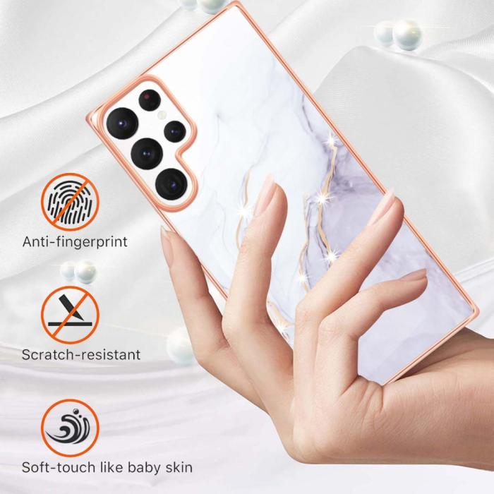 Bild 2,  Samsung Galaxy S23 Ultra Skal Marmor TPU Vit - Teknikhallen.se