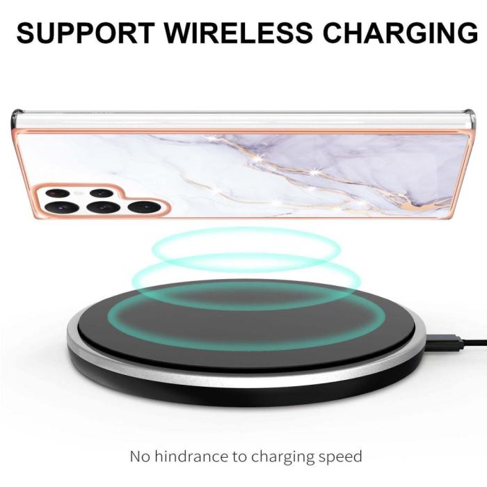 Bild 3,  Samsung Galaxy S23 Ultra Skal Marmor TPU Vit - Teknikhallen.se