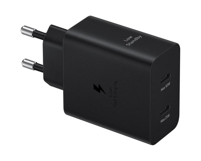 Bild 2, Samsung Samsung Original 50W 2x USB-C Laddare EP-T5020 Inkl. 1.8m USB-C Kabel Svart - Teknikhallen.se