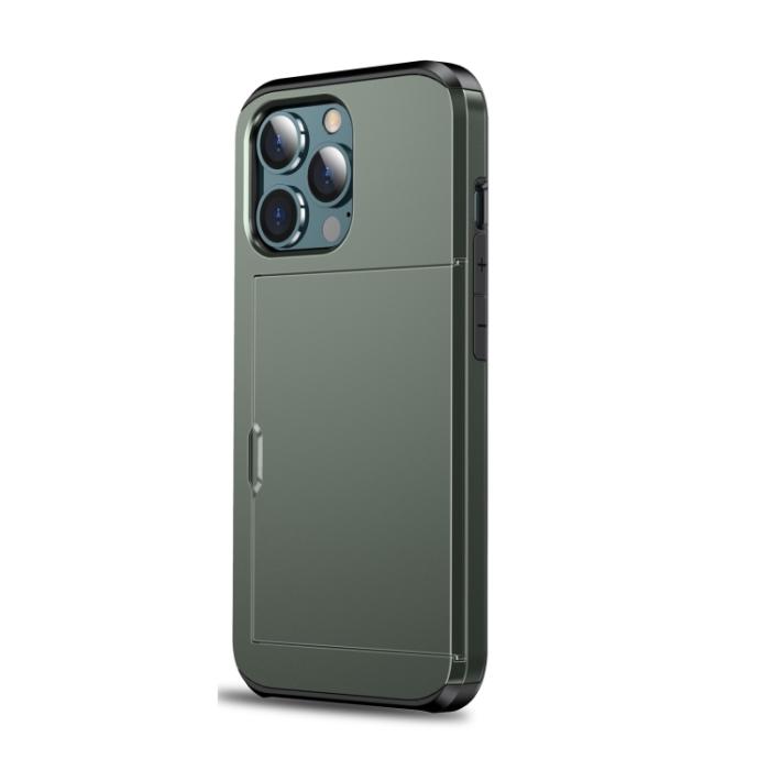 Bild 2,  iPhone 14 Plus Skal Med Kortfack Mörk Grön - Teknikhallen.se