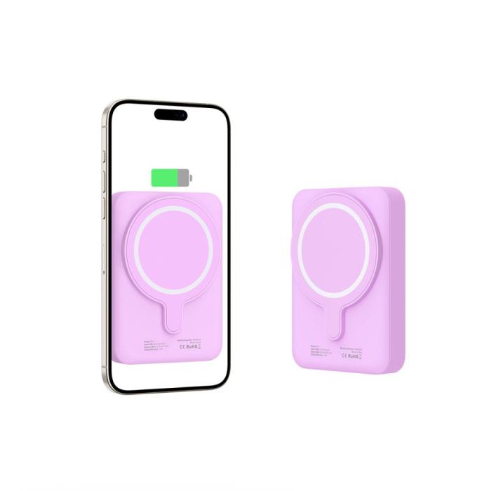 Bild 4, Tech-Protect Tech-Protect 10000 mAh MagSafe Powerbank LifeMag Lila - Teknikhallen.se
