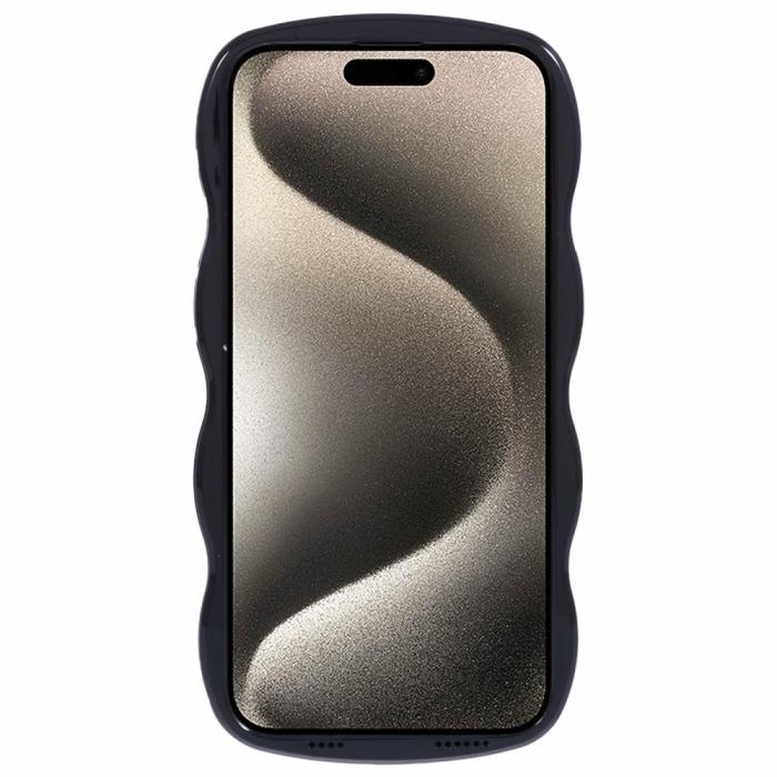 Bild 2,  iPhone 15 Pro Mobilskal Wavy Textur Svart - Teknikhallen.se