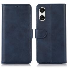  Sony Xperia 10 VI L&auml;der Fodral L&auml;der Solid Bl&aring; - Teknikhallen.se