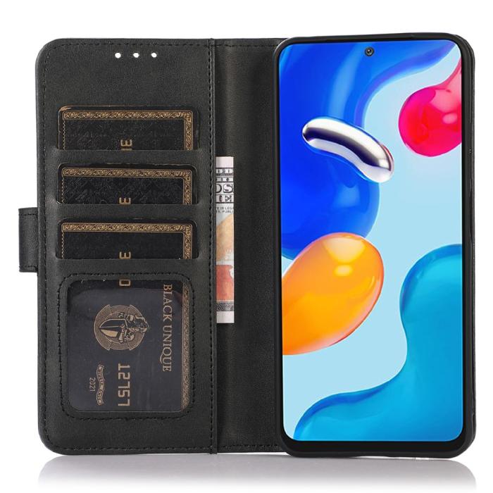 Bild 2,  Sony Xperia 10 VI Läder Fodral Läder Solid Svart - Teknikhallen.se