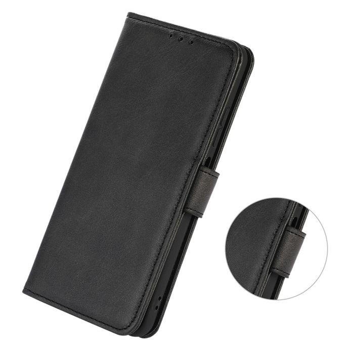 Bild 4,  Sony Xperia 10 VI Läder Fodral Läder Solid Svart - Teknikhallen.se