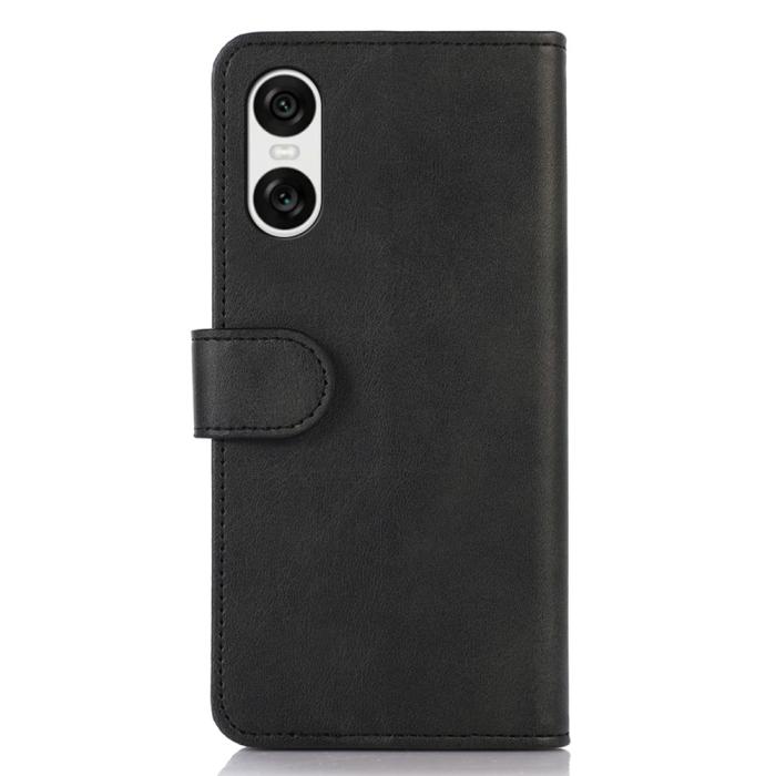 Bild 6,  Sony Xperia 10 VI Läder Fodral Läder Solid Svart - Teknikhallen.se