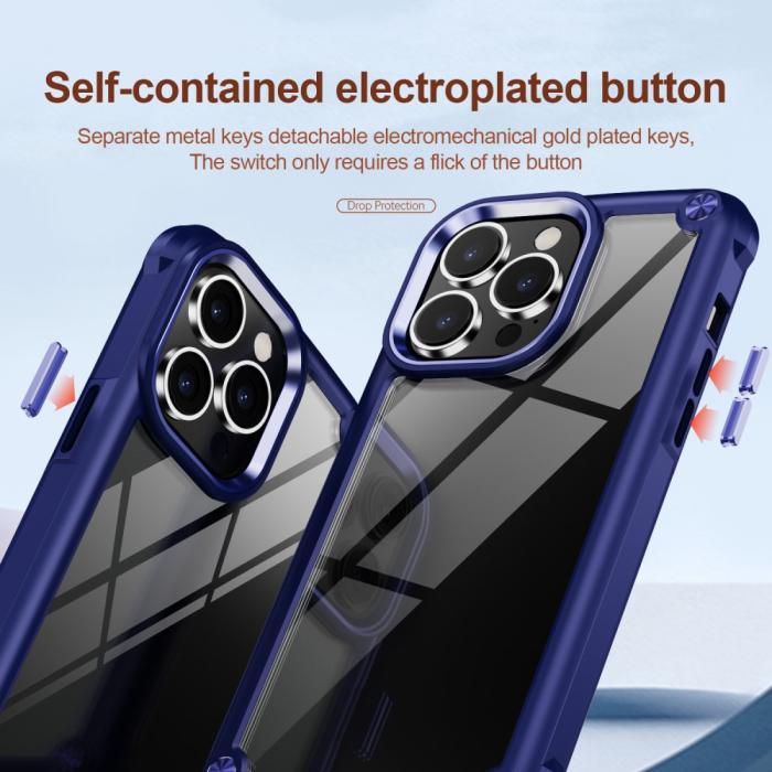 Bild 4,  iPhone 16 Pro Max Skal Shockproof Hybrid Armor Mörk Blå - Teknikhallen.se