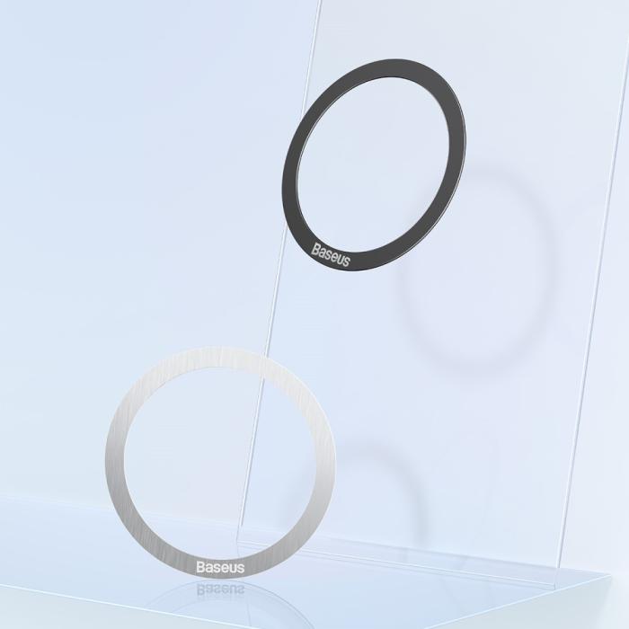 Bild 6, BASEUS Baseus 2-PACK Magnetisk MagSafe Ring Ultra Tunn Svart - Teknikhallen.se