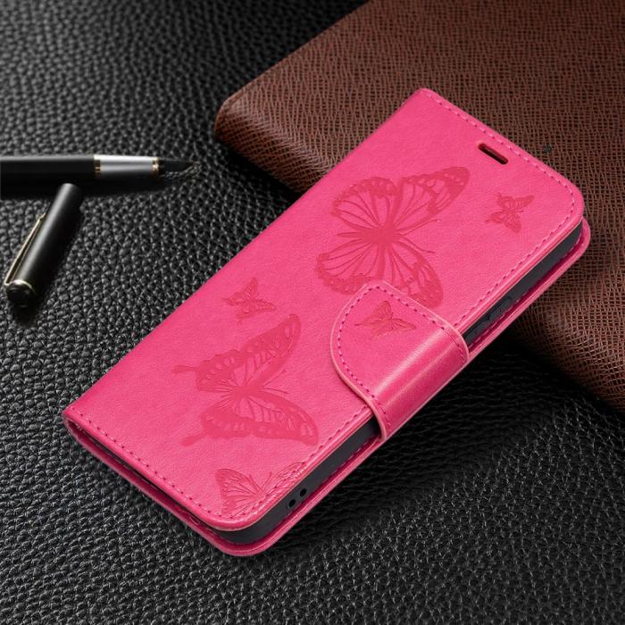 Bild 6,  Samsung Galaxy S22 Plus Fodral Tryckt Fjäril Rosa - Teknikhallen.se