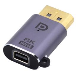  Mini DisplayPort DP till DisplayPort Adapter 8K 60Hz Blå - Teknikhallen.se