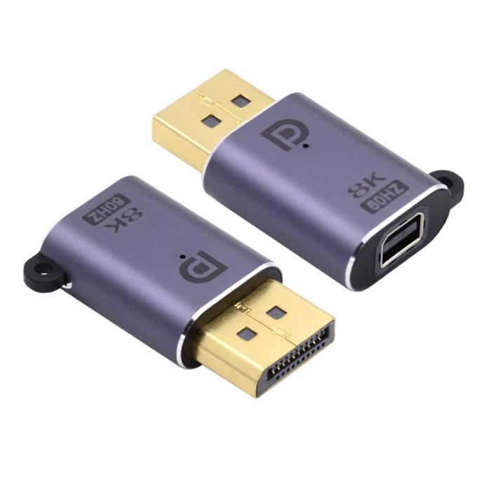 Bild 2,  Mini DisplayPort DP till DisplayPort Adapter 8K 60Hz Blå - Teknikhallen.se