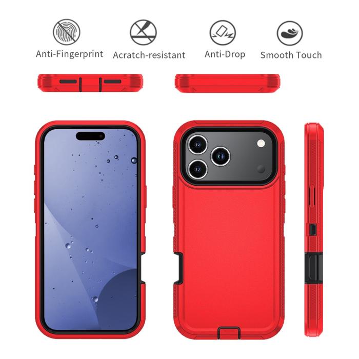 Bild 5,  iPhone 17 Pro Skal Extreme Shockproof Hybrid Röd - Teknikhallen.se