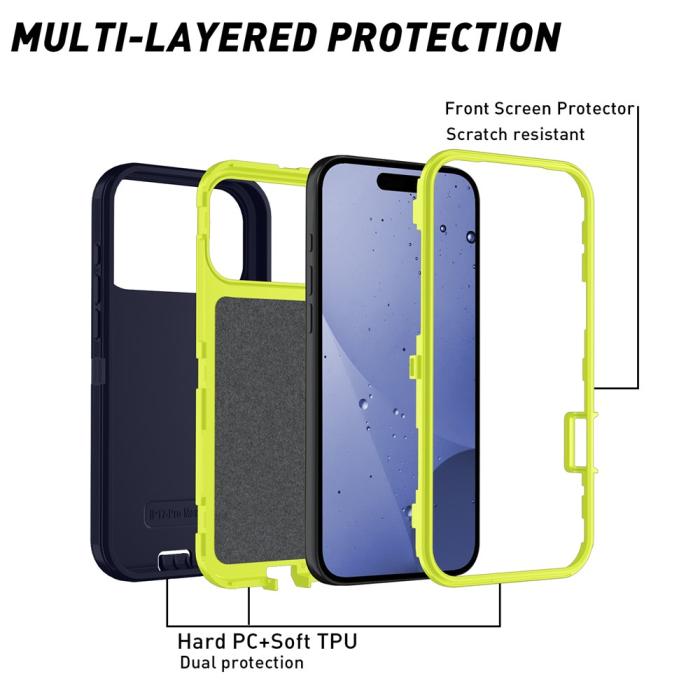 Bild 2,  iPhone 17 Pro Skal Extreme Shockproof Hybrid Blå - Teknikhallen.se