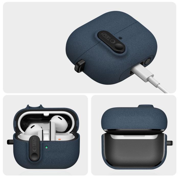 Bild 5, Tech-Protect Tech-Protect Galaxy Buds 3/3 Pro/3 FE Skal Slim Hook Fluffy Blue - Teknikhallen.se