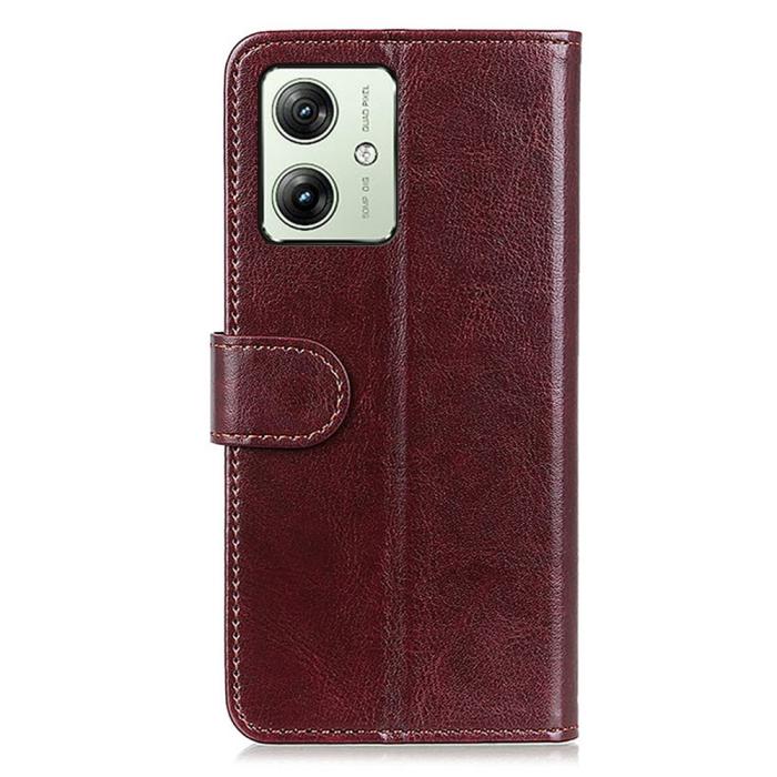 Bild 6,  Motorola Moto G54 5G Fodral Crazy Horse Läder Brun - Teknikhallen.se