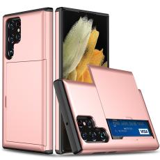  Samsung Galaxy S22 Ultra Skal Med Kortfack Ros&eacute;guld - Teknikhallen.se