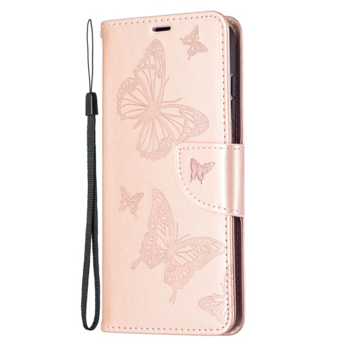 Bild 2,  Samsung Galaxy S21 FE Fodral Butterfly Läder Roséguld - Teknikhallen.se