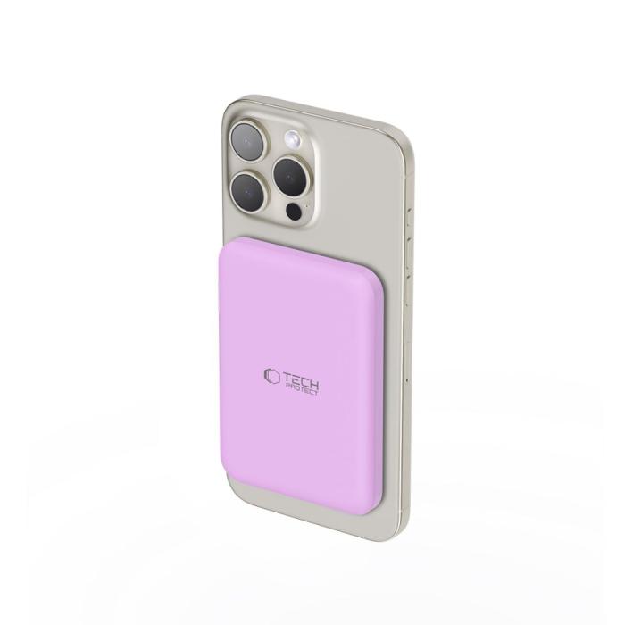 Bild 2, Tech-Protect Tech-Protect 5000 mAh MagSafe Powerbank LifeMag Lila - Teknikhallen.se