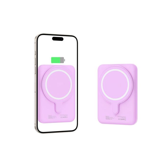 Bild 4, Tech-Protect Tech-Protect 5000 mAh MagSafe Powerbank LifeMag Lila - Teknikhallen.se