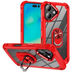  iPhone 16 Plus Skal Shockproof Ring Hybrid R&ouml;d - Teknikhallen.se