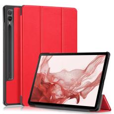  Samsung Galaxy Tab S9 Plus Fodral L&auml;der R&ouml;d - Teknikhallen.se