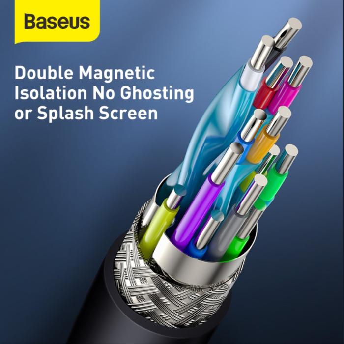 Bild 5, BASEUS Baseus 1m 4K 60Hz HD HDMI - HDMI Kabel Svart - Teknikhallen.se