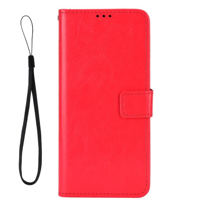 Bild 3,  Sony Xperia 1 VII Fodral Crazy Horse Läder Röd - Teknikhallen.se