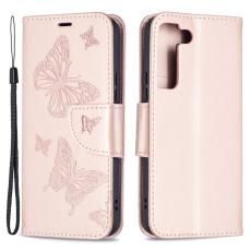  Samsung Galaxy S22 Plus Fodral Tryckt Fj&auml;ril Ros&eacute;guld - Teknikhallen.se