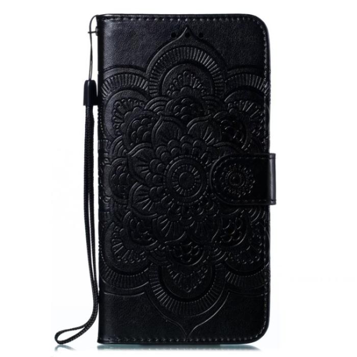 Bild 2,  Samsung Galaxy A24 5G Fodral Mandala Läder Svart - Teknikhallen.se