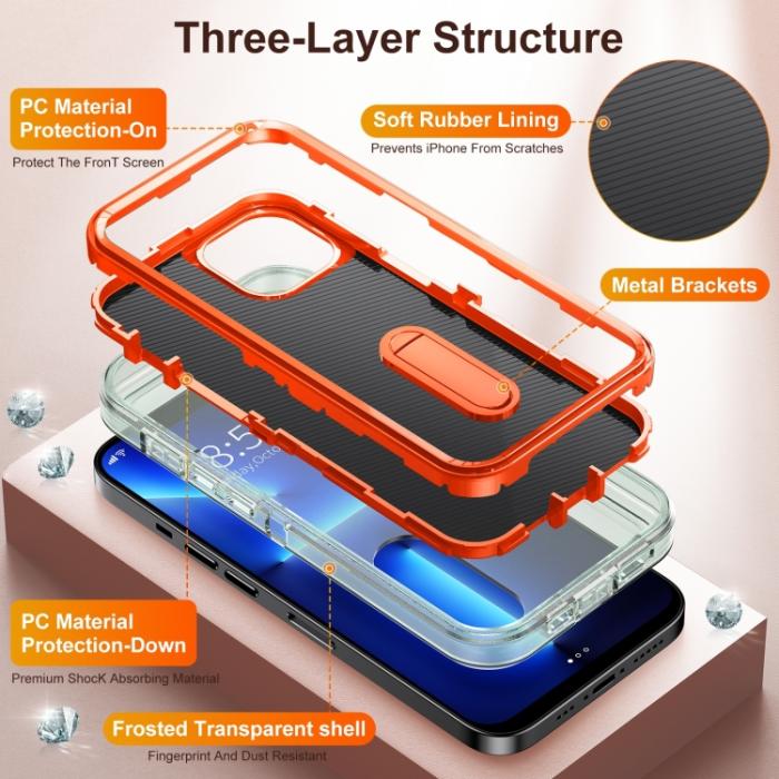 Bild 4,  iPhone 14 Pro Max Skal 3in1 Shockproof Xtreme Transparent/Orange - Teknikhallen.se
