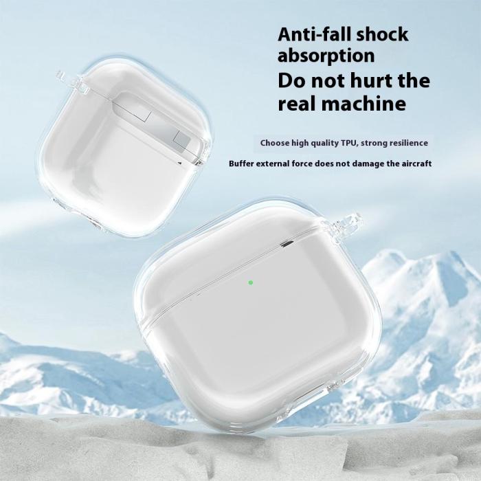 Bild 2,  AirPods 4 Skal TPU Karbinhake Transparent - Teknikhallen.se