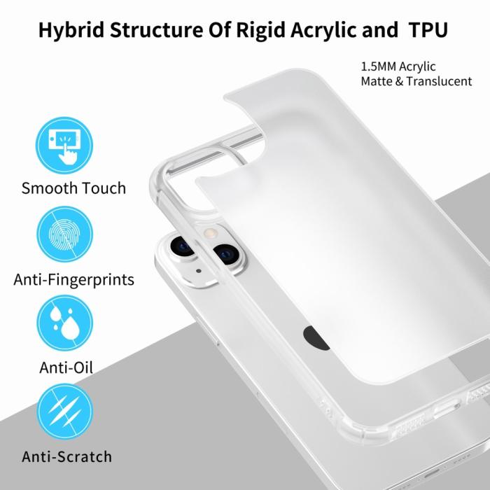 Bild 4, LEEU DESIGN LEEU DESIGN iPhone 14 Skal AirBag Hybrid Matt Transparent - Teknikhallen.se