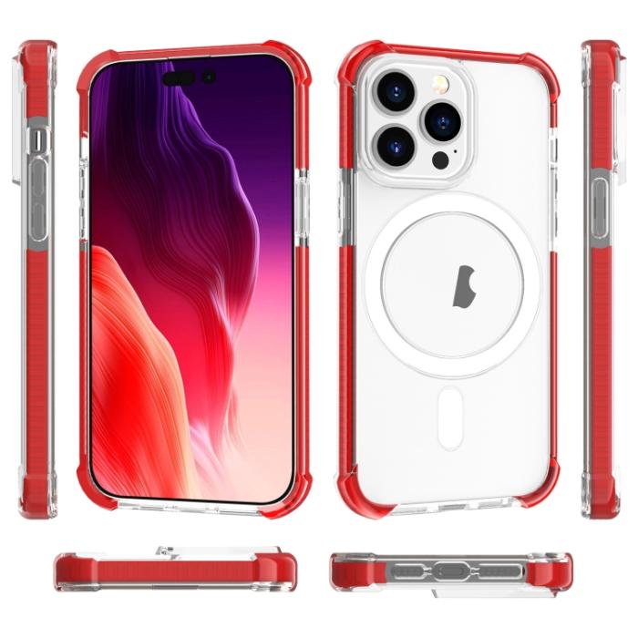 Bild 2,  iPhone 15 Pro Skal Shockproof MagSafe Hybrid Röd - Teknikhallen.se