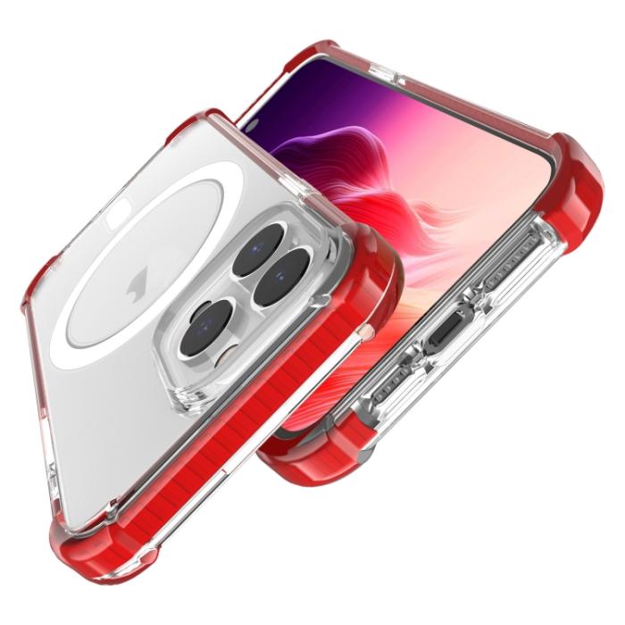 Bild 4,  iPhone 15 Pro Skal Shockproof MagSafe Hybrid Röd - Teknikhallen.se