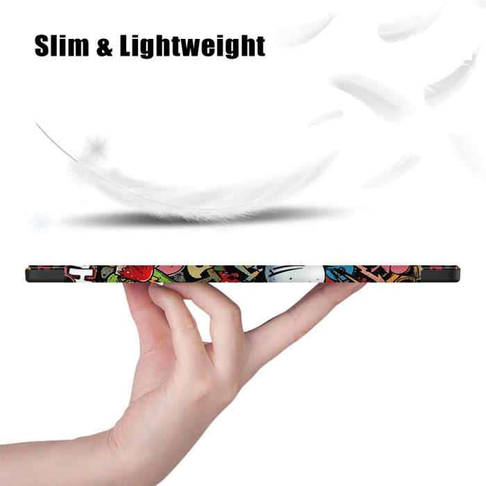 Bild 6,  Samsung Galaxy Tab S9 Ultra Fodral Tri-Fold Grafitti - Teknikhallen.se