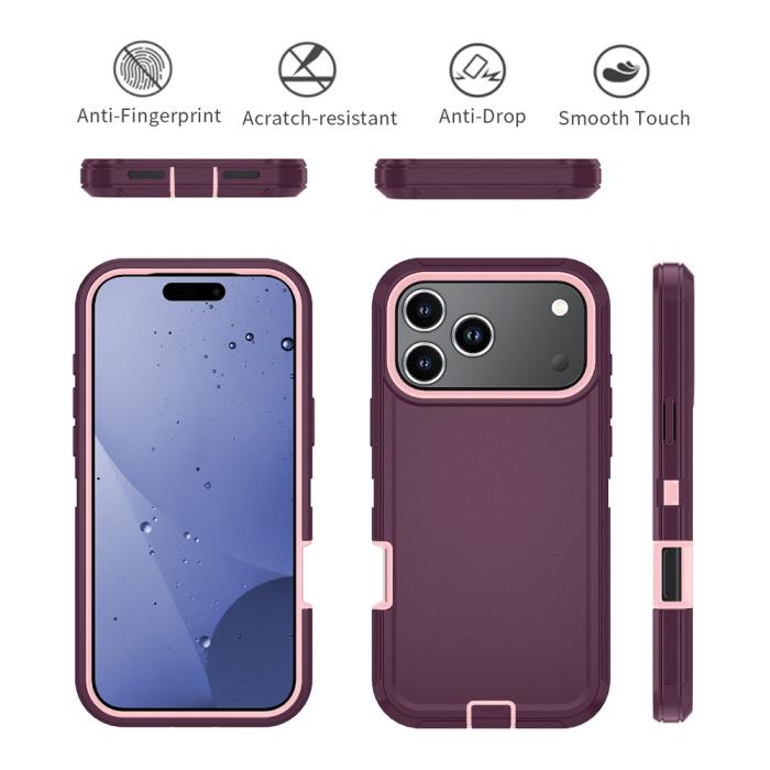 Bild 5,  iPhone 17 Pro Skal Extreme Shockproof Hybrid Vinröd - Teknikhallen.se